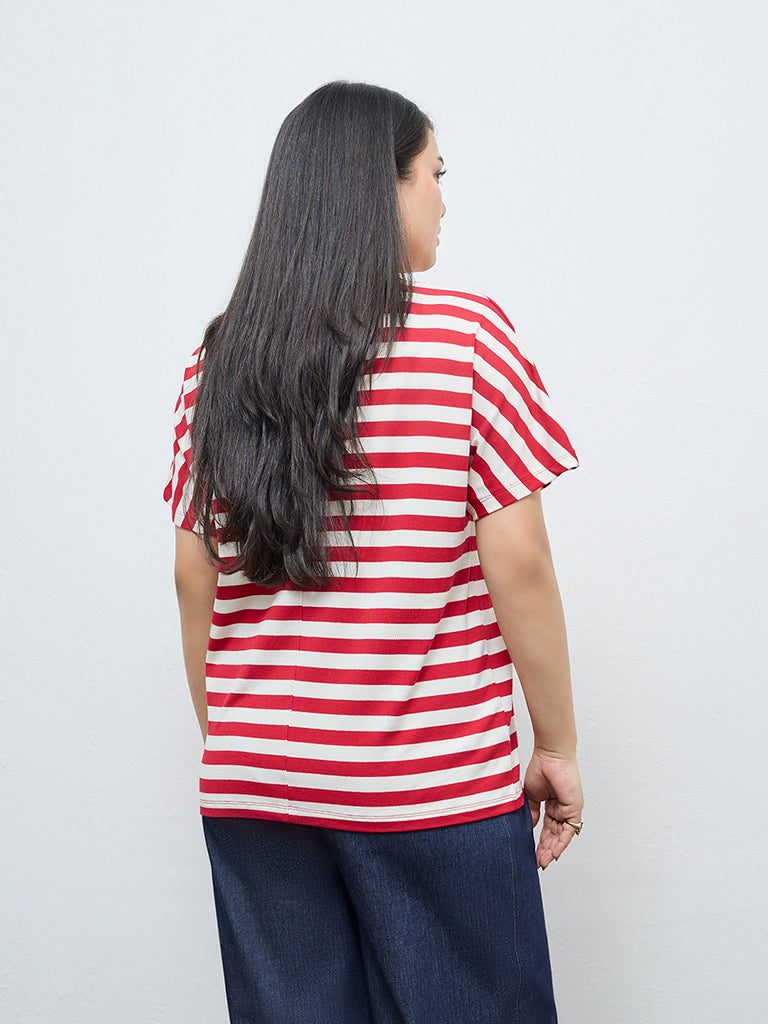 Gia Red Striped T-Shirt