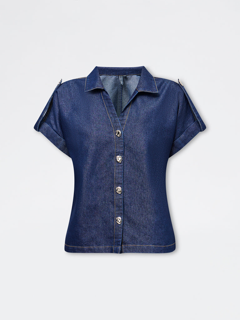 LOV Dark Blue Denim Shirt