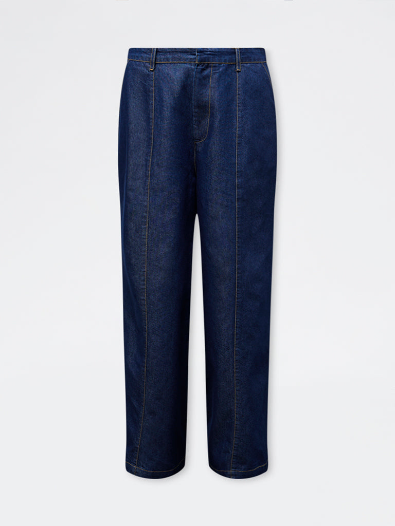 LOV Dark Blue High-Rise Denim Trousers