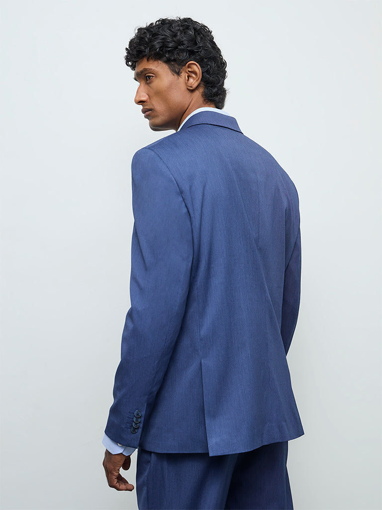 WES Formals Navy Slim-Fit Blazer