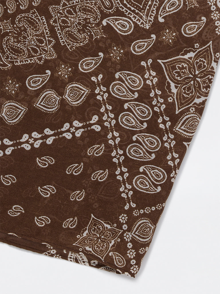 Westside Accessories Brown Paisley Design Scarf