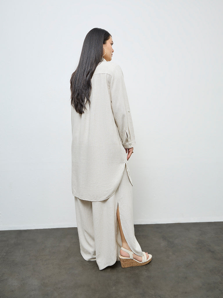 Gia Beige Solid Tunic
