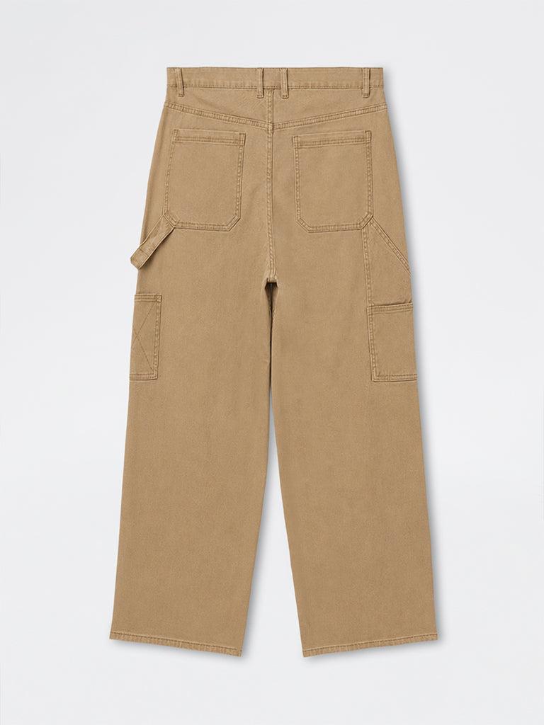 Nuon Taupe Relaxed Fit Mid-Rise Jeans