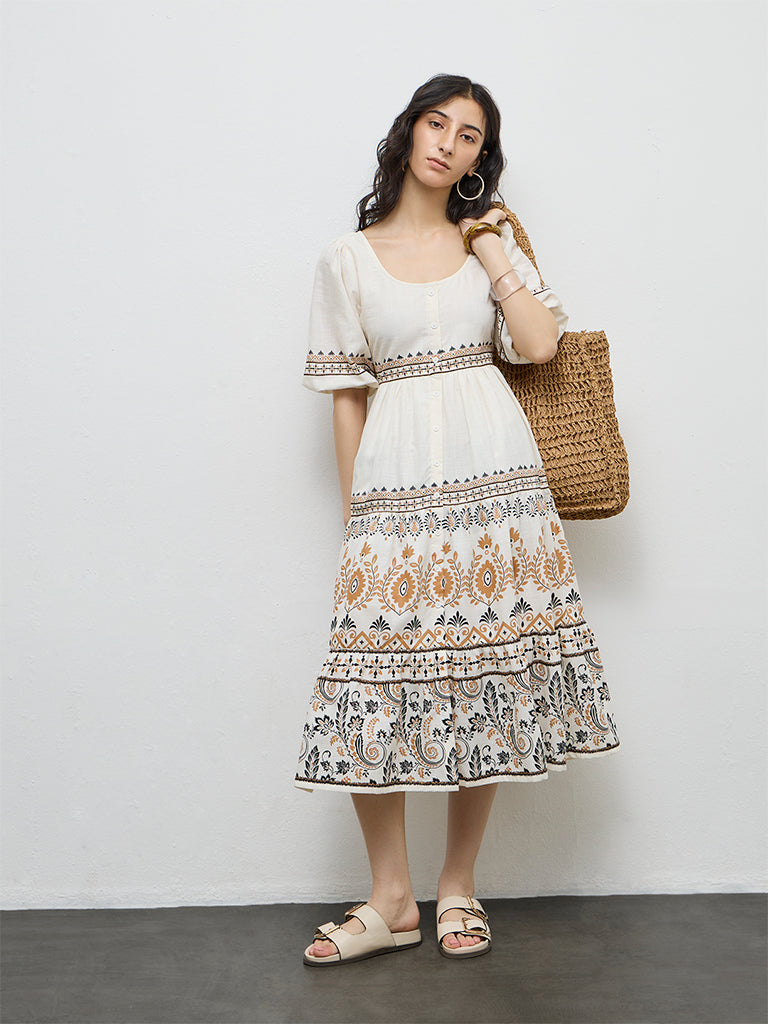 slim fit dress slacks Buy Bombay Paisley Peach Floral Cotton A-Line Dress from Westside