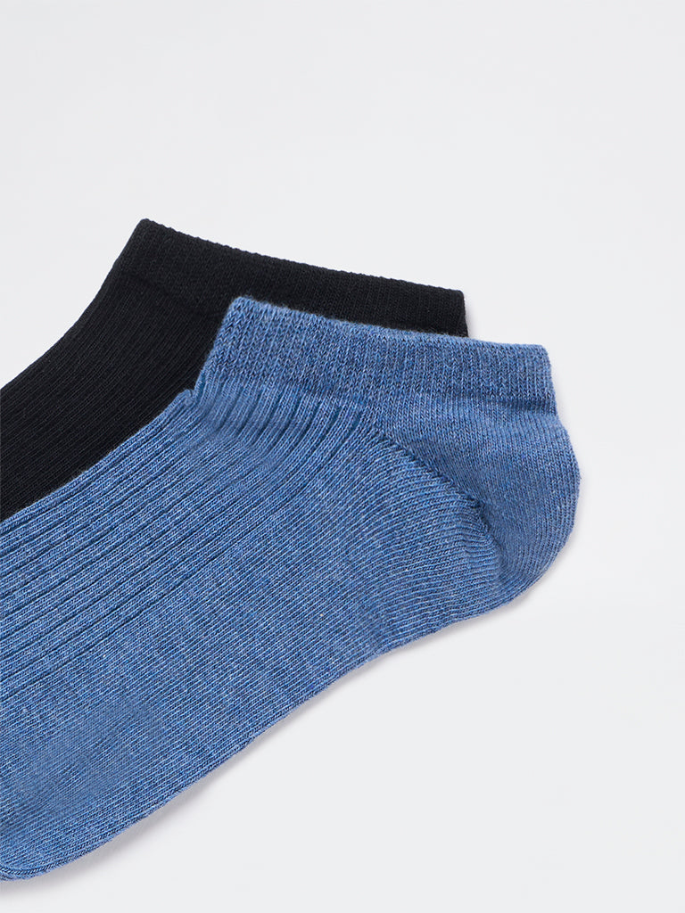 Superstar Black Cotton-Blend Trainer Socks - Pack of 2