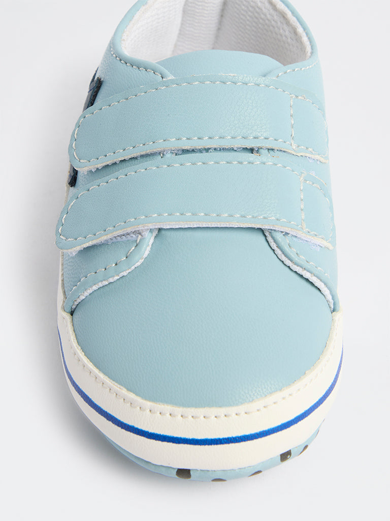 Yellow Light Blue Velcro Sneakers