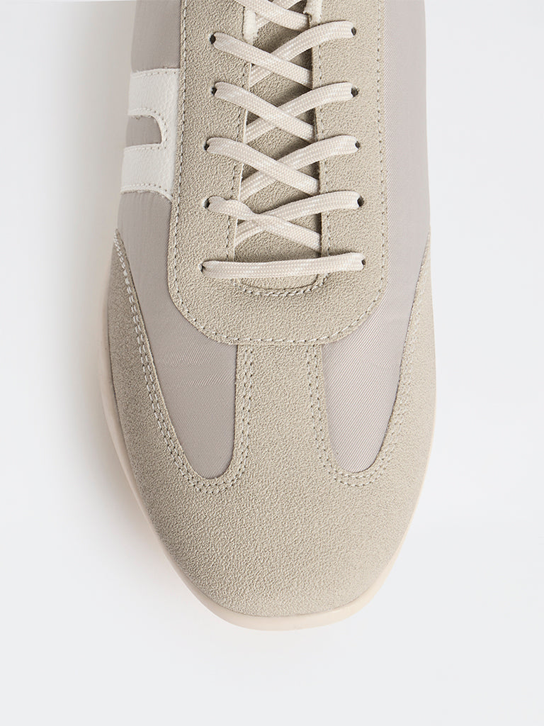 LUNA BLU Grey Suede Lace-Up Sneakers