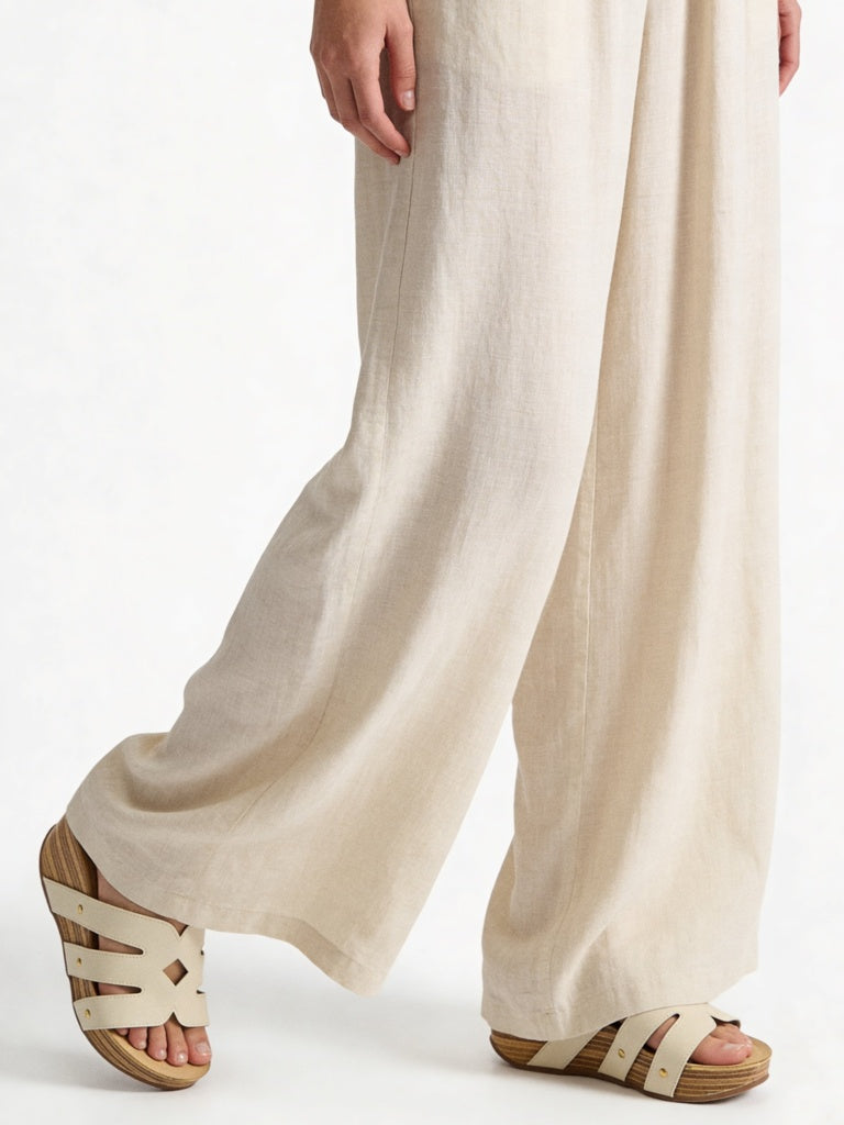 LUNA BLU Ivory Cut-Out Detailed Wedge-Heel Sandals
