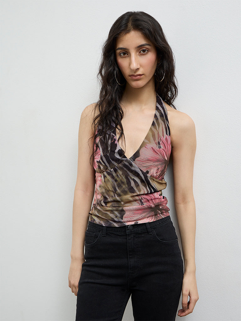 Buy Nuon Multicolour Printed Halter-Neck Top from Westside