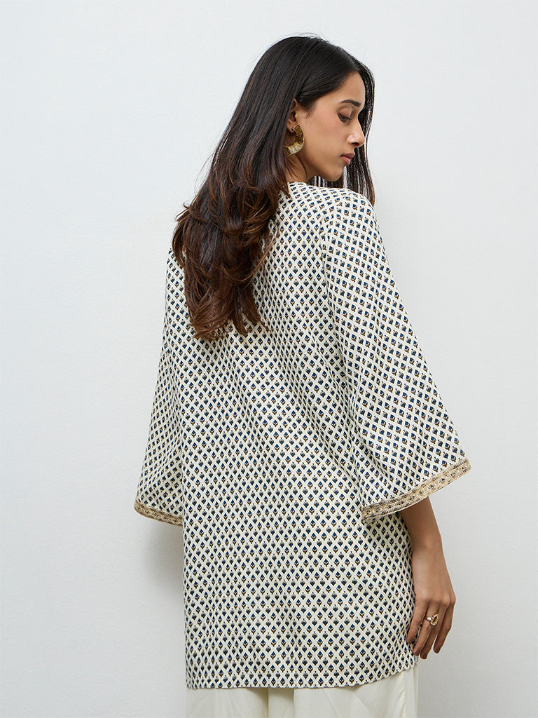 Utsa Cream Boota Printed Tunic