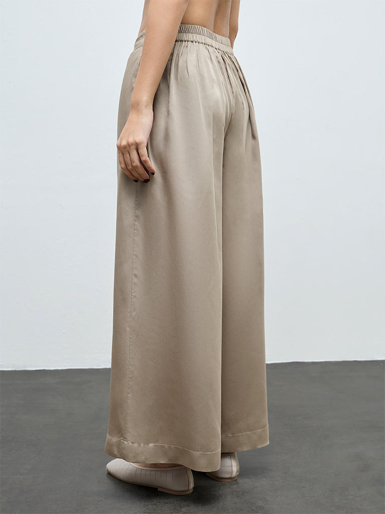 Zuba Taupe Solid Pants