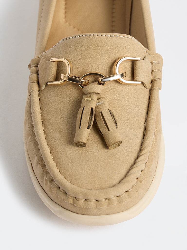 LUNA BLU Ivory Tassel Detailed Loafers