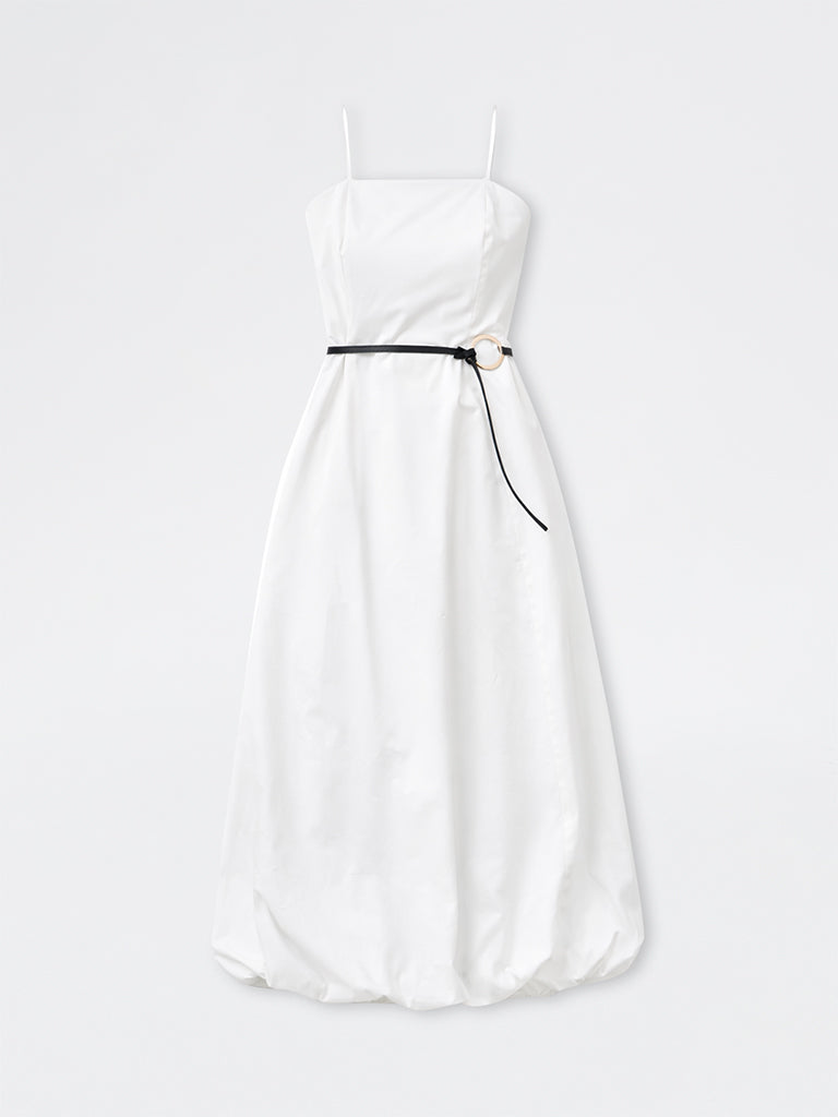 Wardrobe White Balloon Dress with Belt