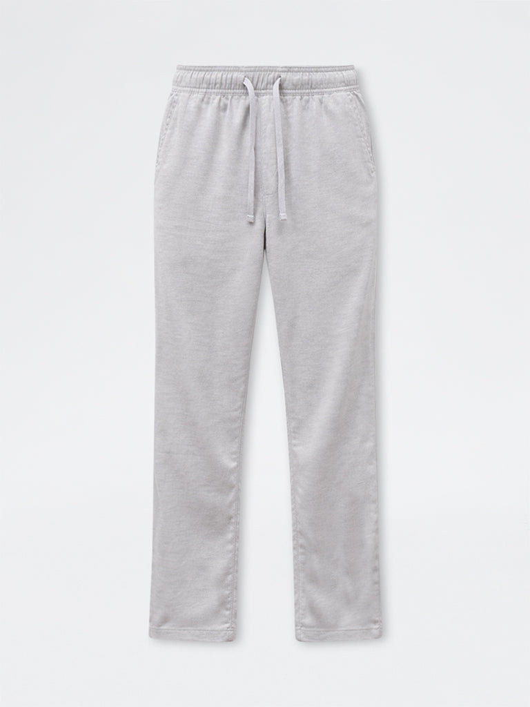 ETA Grey Relaxed-Fit Mid-Rise Cotton Chinos