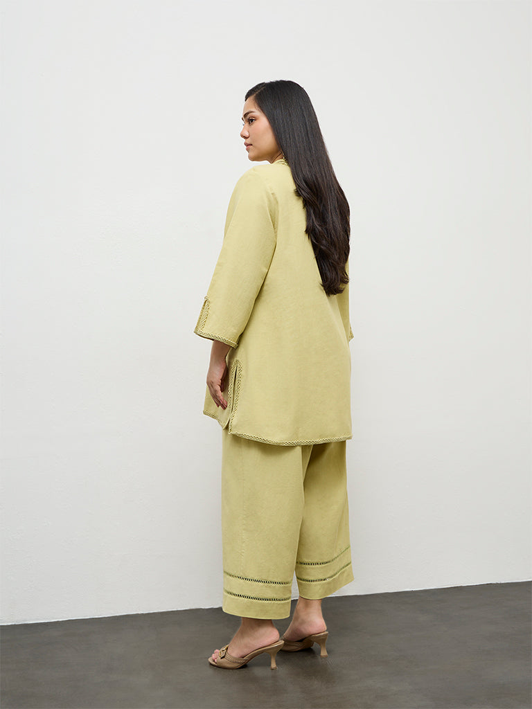 Diza Lime Embroidered Tunic