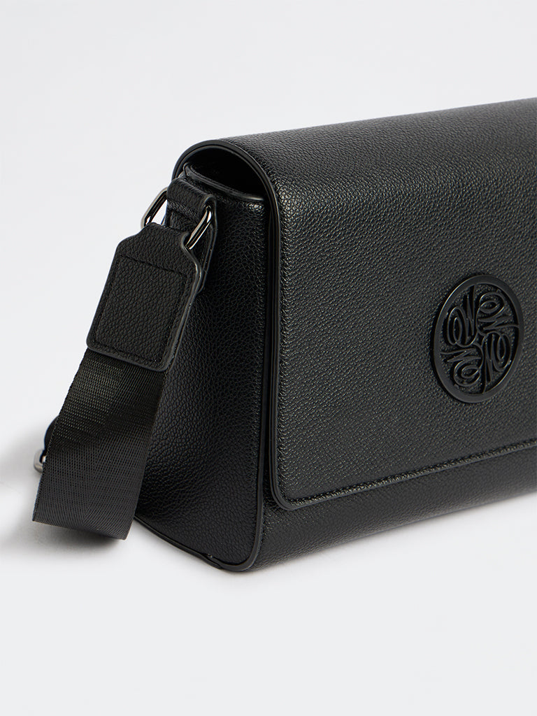 Westside Black Embossed Sling Bag