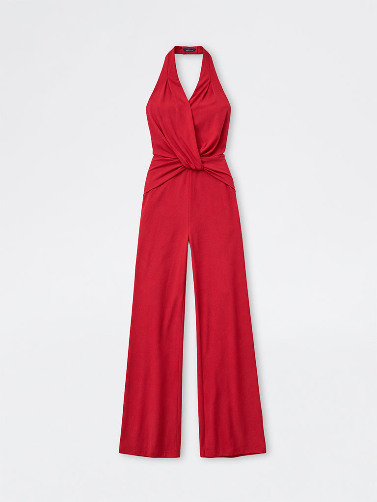 Wardrobe Red Halter-Neck Jumpsuit