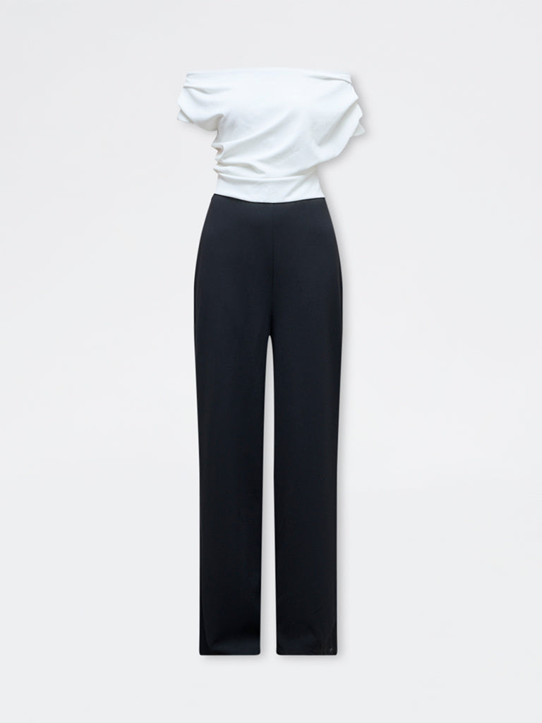 Wardrobe White Off-Shoulder Jumpsuit