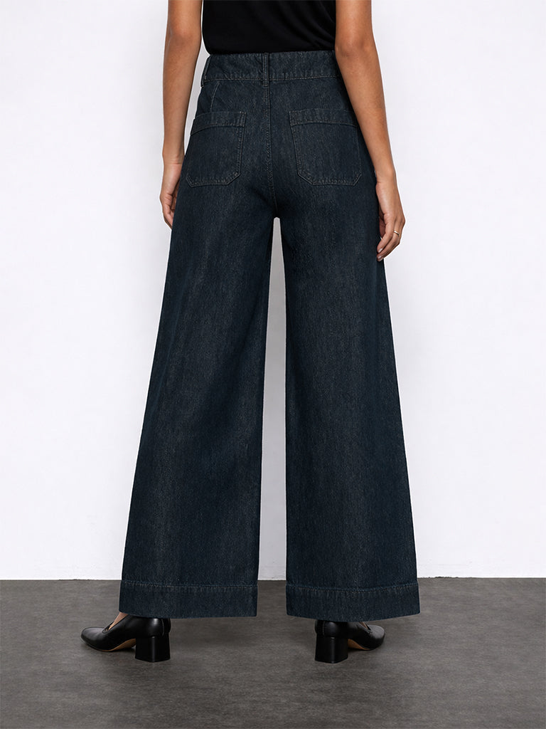 Wardrobe Indigo High-Rise Denim Trousers