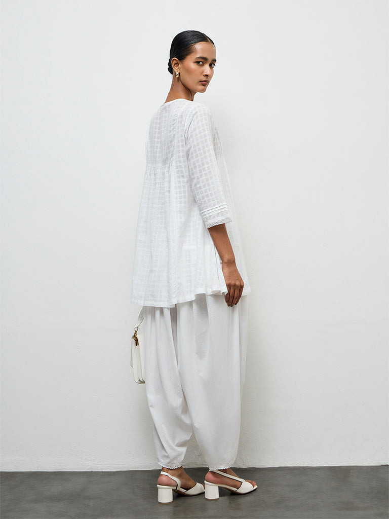 Zuba Ivory Embroidered Cotton Tunic