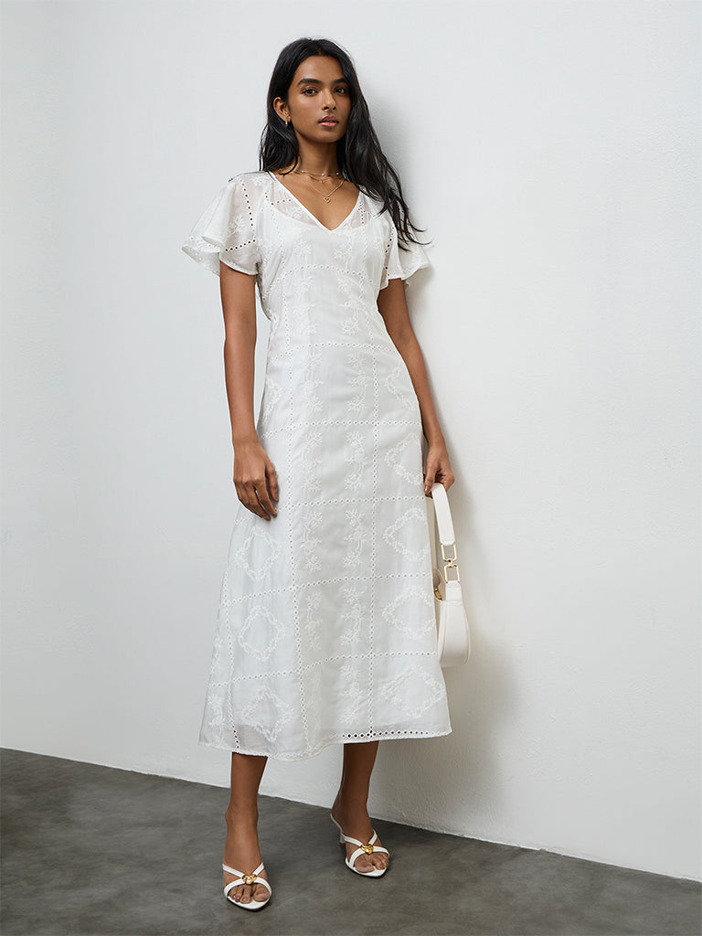 Buy LOV White Embroidered A-Line Dress from Westside Buy LOV White Embroidered A-Line Dress from Westside