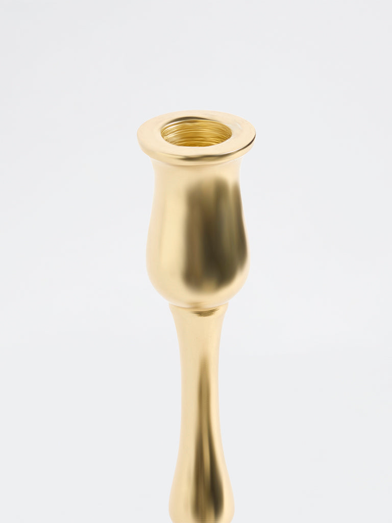Westside Home Gold Tapered Candle Holder