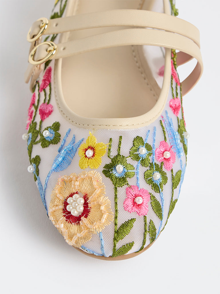 LUNA BLU Multicolour Embroidered Mary Jane Shoes