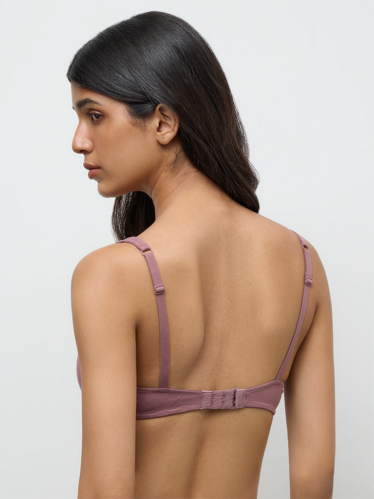 Wunderlove Dusty Mauve Padded Cotton-Blend Bra