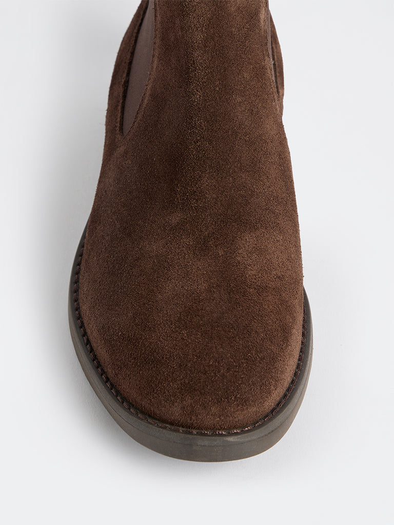 SOLEPLAY Dark Brown Suede Chelsea Boots