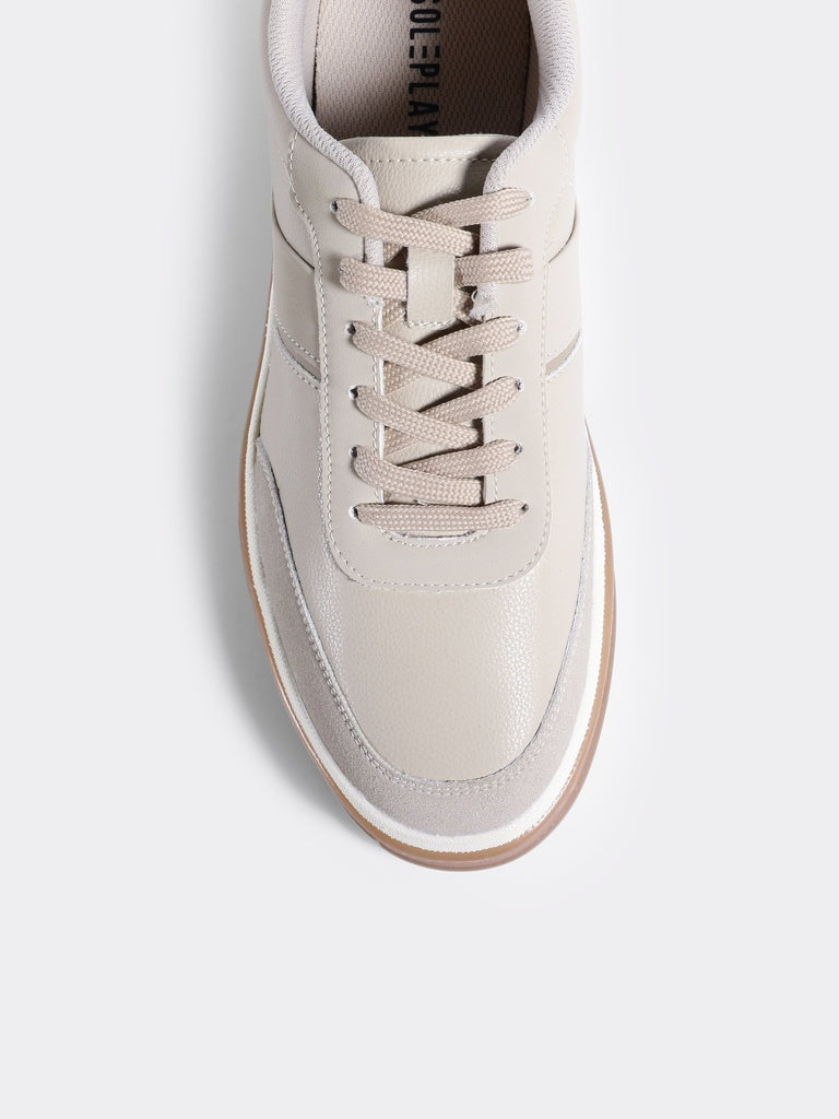 SOLEPLAY Taupe Lace-Up Sneakers