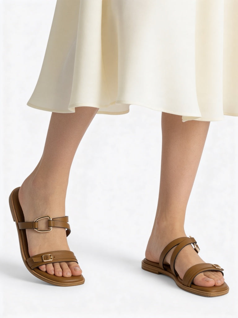 LUNA BLU Tan Multi-Strap Sandals