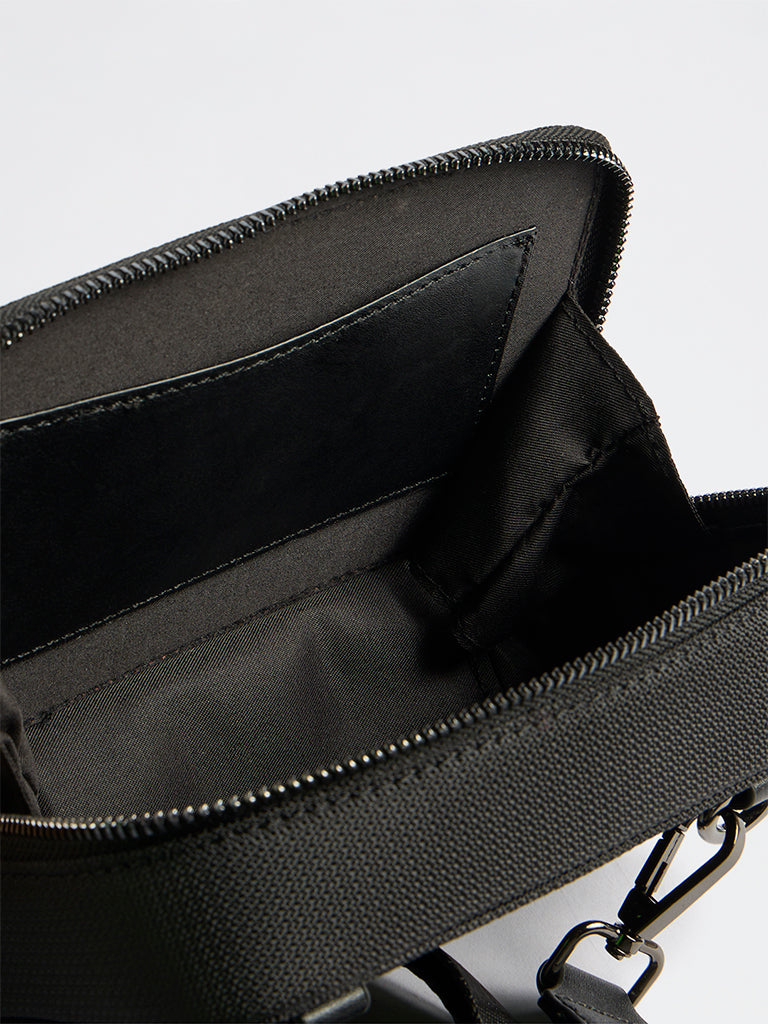 Westside Black Textured Sling Bag