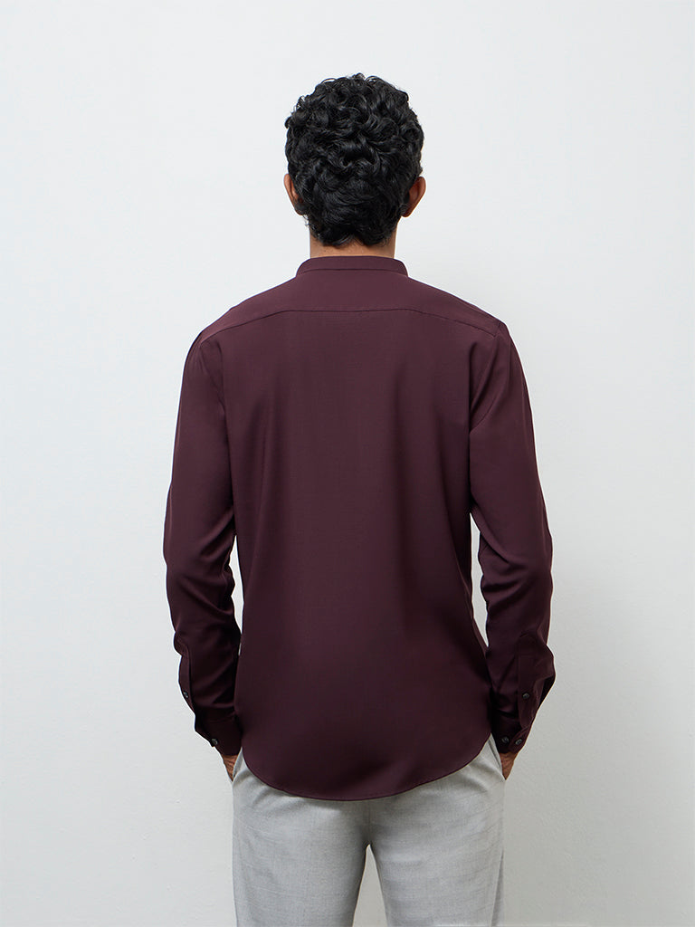 WES Formals Wine Ultra Slim-Fit Shirt