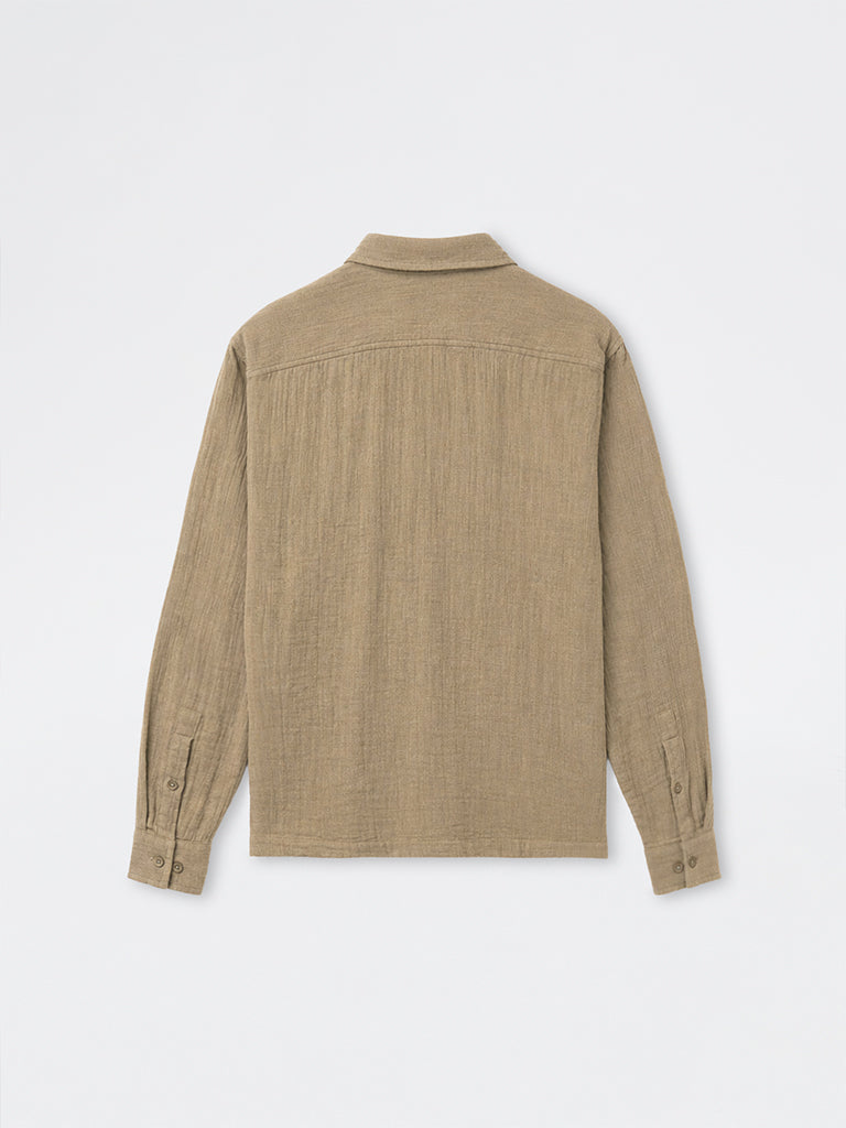ETA Taupe Relaxed-Fit Cotton Shirt