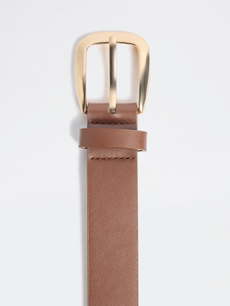 Westside Accessories Brown Tapered Buckle Belt