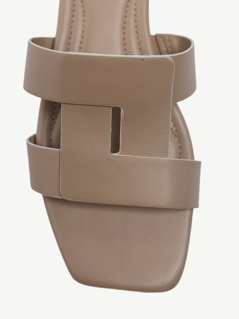 LUNA BLU Blush Pink Lock Pattern Sandals