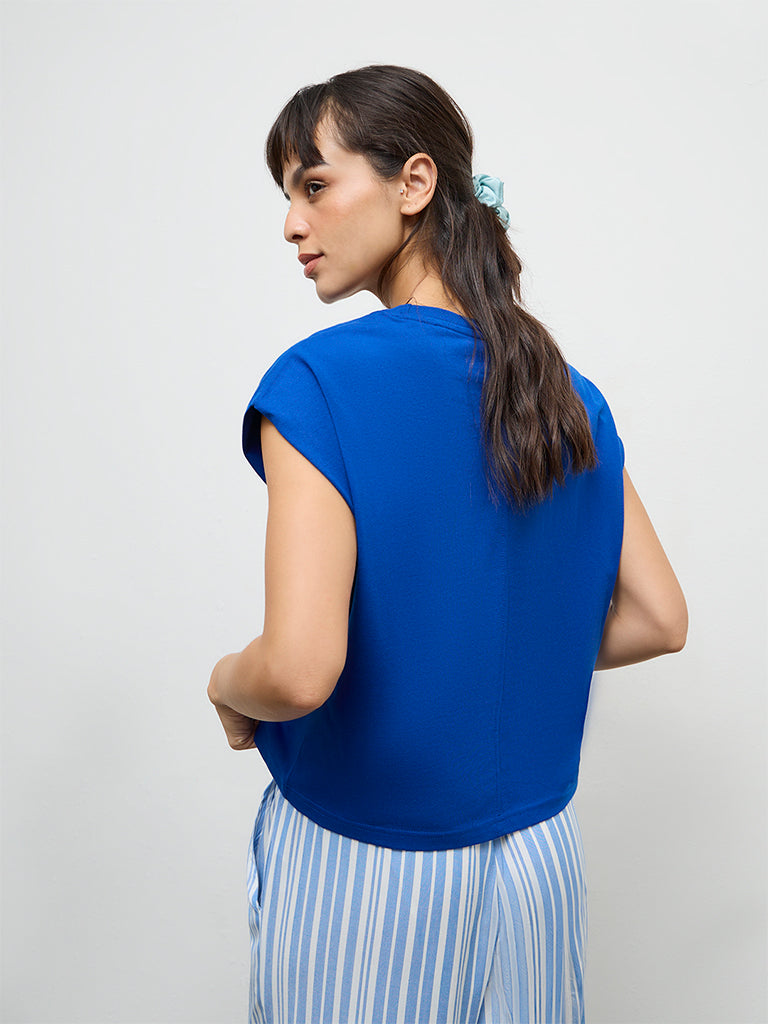 Wunderlove Blue Cotton T-Shirt