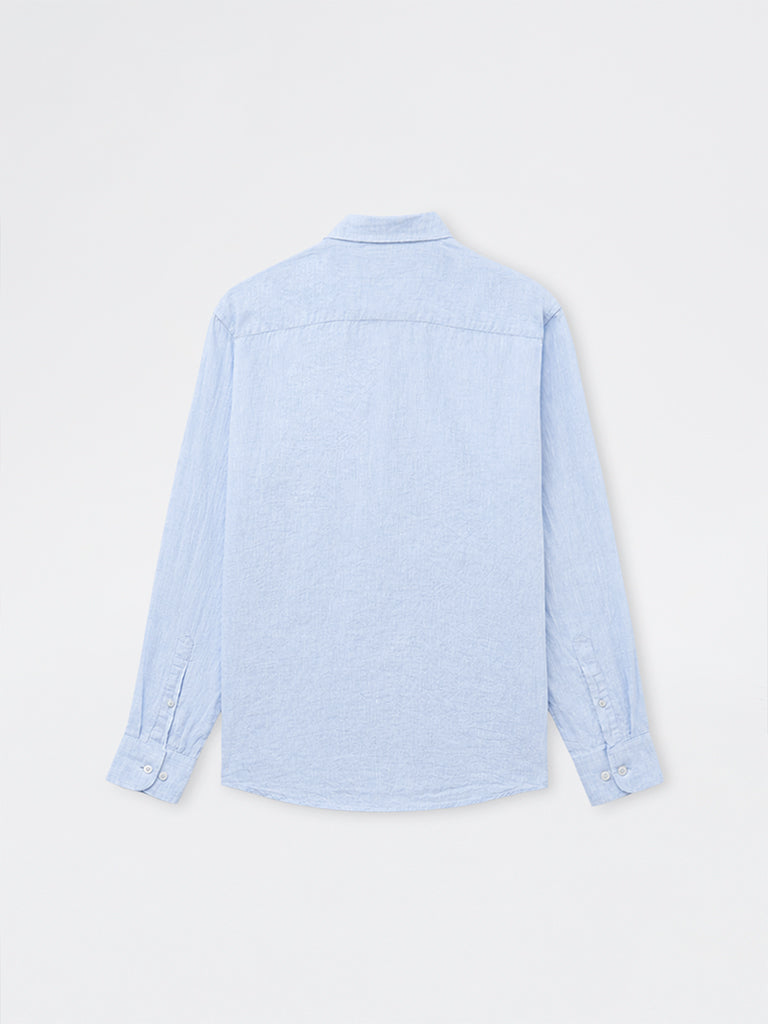 Ascot Light Blue Relaxed-Fit Linen Shirt
