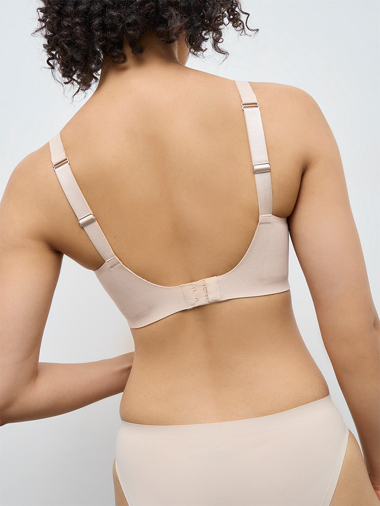 Wunderlove Light Beige Cotton-Blend Padded Bra