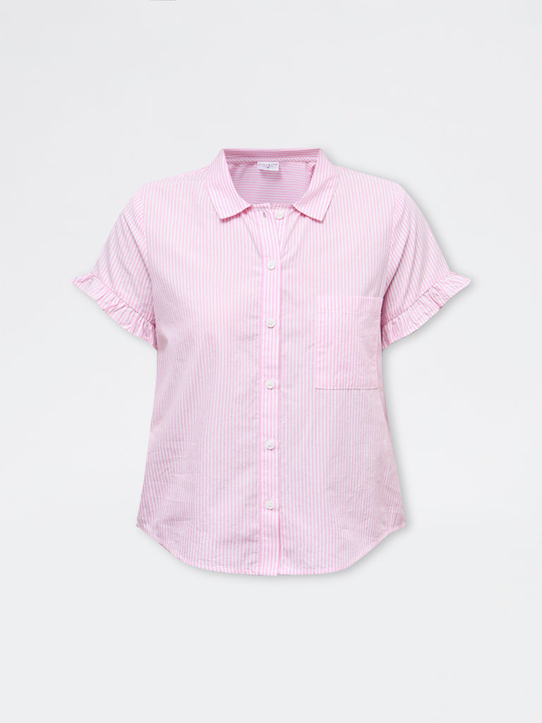 Superstar Pink Striped Cotton Shirt