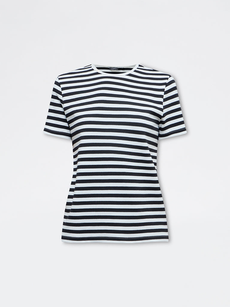 Wardrobe Black Striped Cotton-Blend T-Shirt
