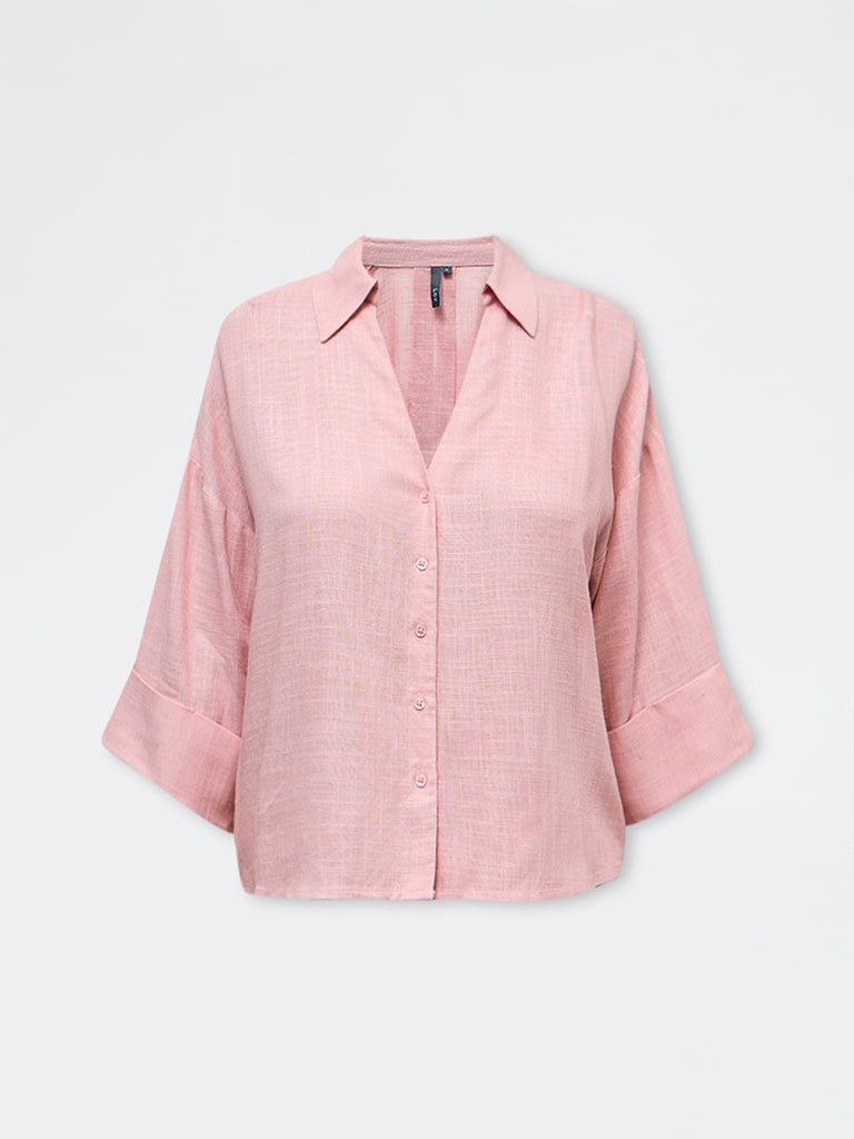 LOV Dusty Pink Solid Shirt