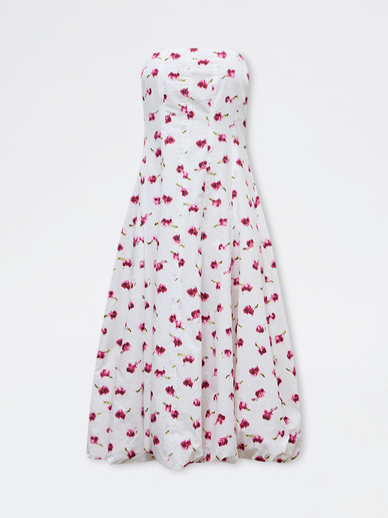 LOV White Printed Off-Shoulder Dress