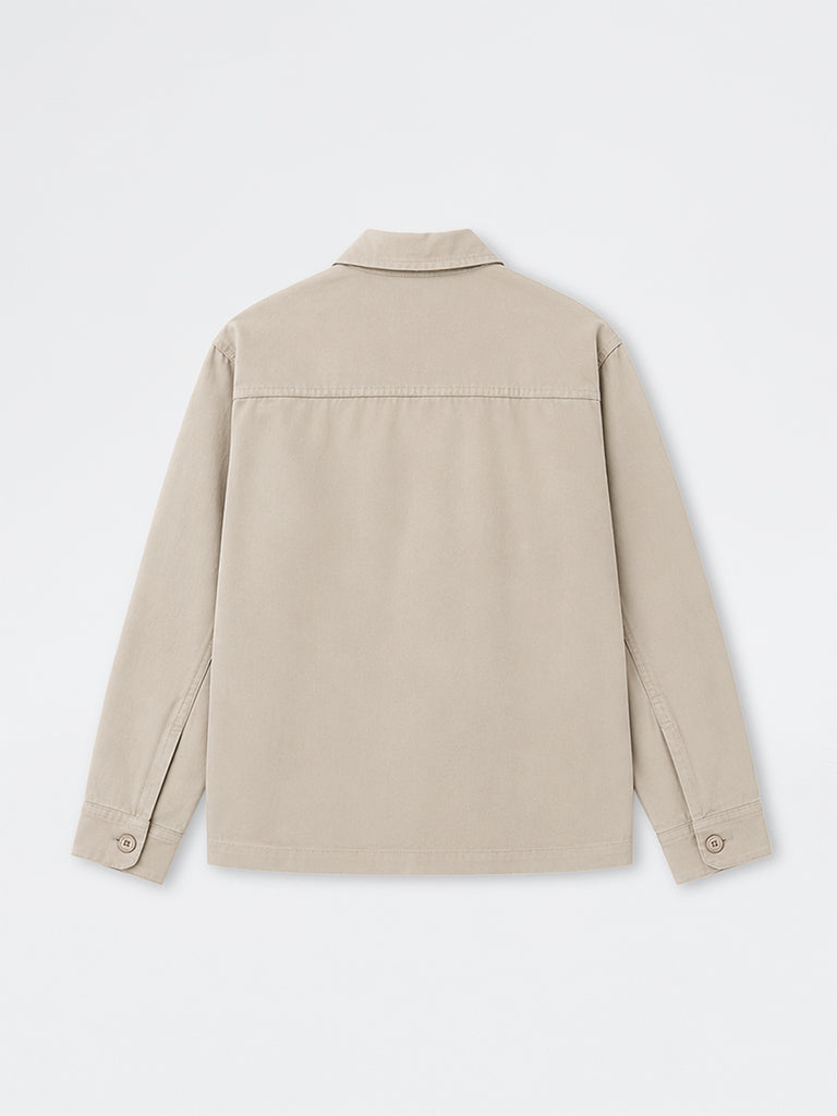 WES Casuals Beige Relaxed-Fit Cotton Jacket