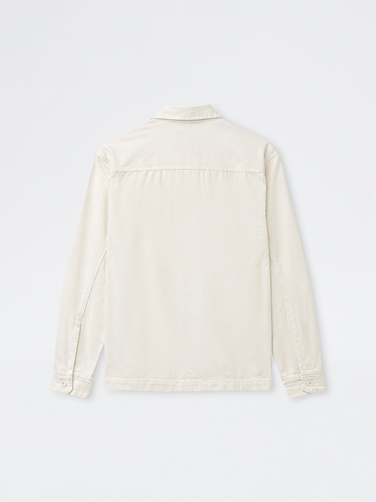 WES Casuals White Relaxed-Fit Cotton Jacket