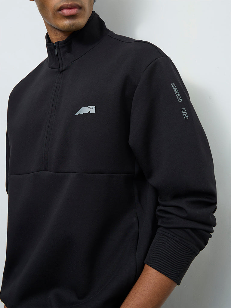 Nuoflexx Black Text Detailed Relaxed-Fit Sweatshirt