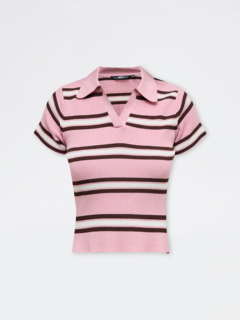 Nuon Pink Striped T-Shirt