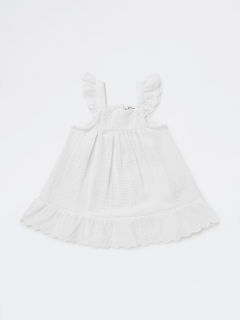 white christmas dresses Buy HOP Baby Girls White Crinkle-Textured A-line Cotton Dress from Westside