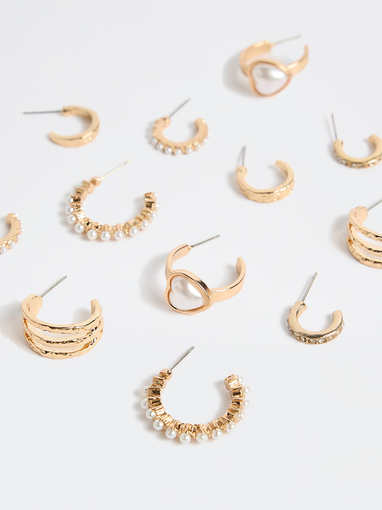 Westside Accessories Gold Hoop Earrings - Pack of 6