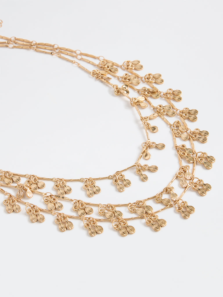 Westside Accessories Gold Three-Layered Statement Necklace